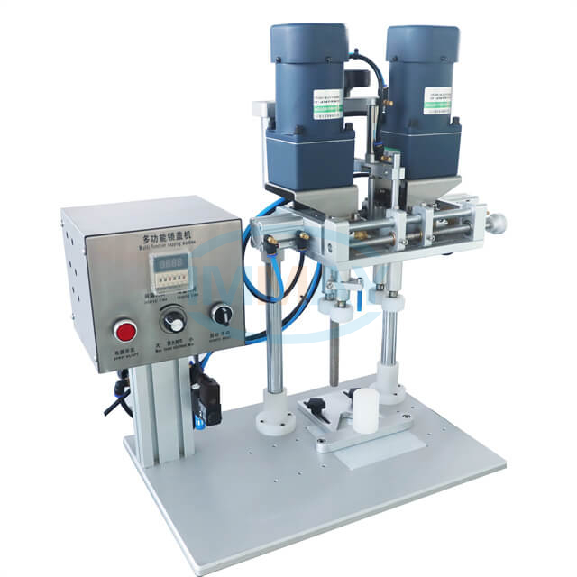 Máquina semiautomática de tapado de botella de tarro con tapón de rosca de pulverización de plástico